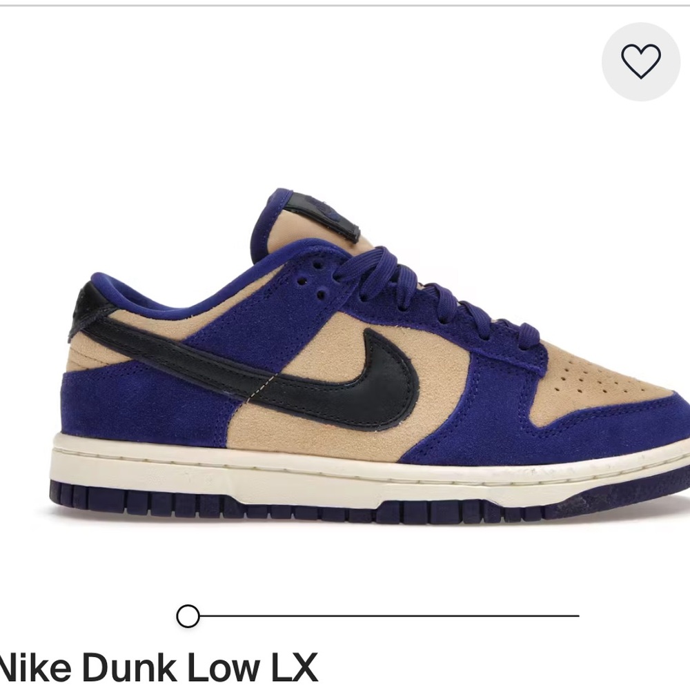 Nike Dunk Low LX in Deep Royal Blue and Cream suede WOMEN